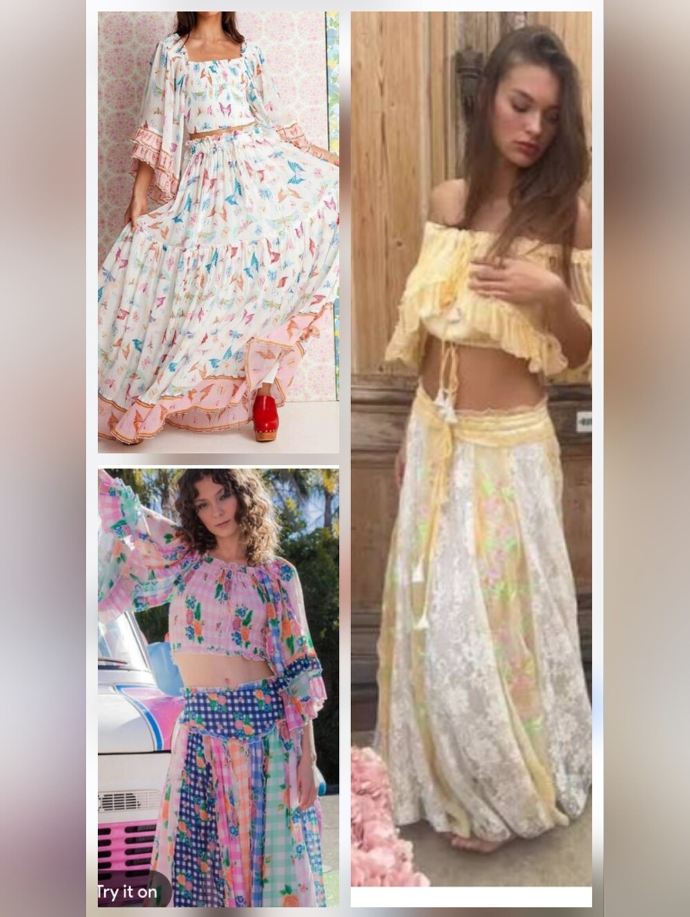 NwT Free People FillyBoo LOVE STREET - BON BON - MADAME BUTTERFLY FuLl Sets